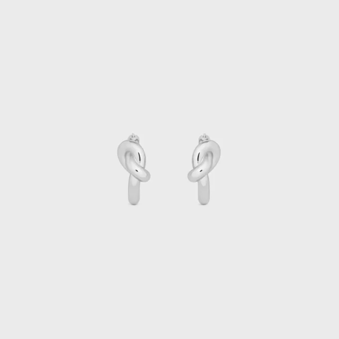 Knot Hoops in Brass with Rhodium Finish