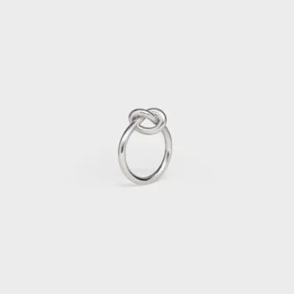 Knot Ring in Brass with Rhodium Finish