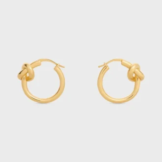 Knot Small Hoops in Brass with Gold Finish