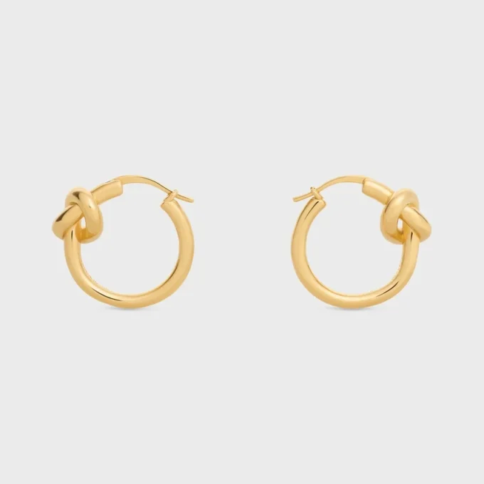 Knot Small Hoops in Brass with Gold Finish Knot Small Hoops in Brass with Gold Finish