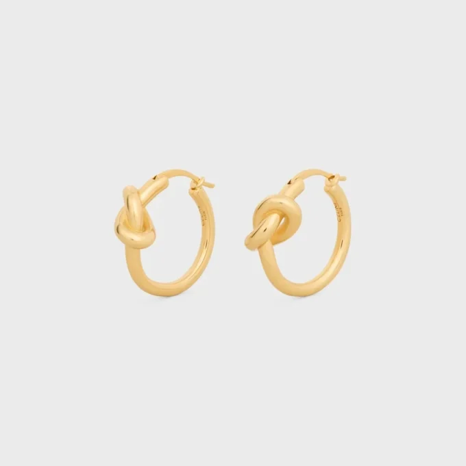 Knot Small Hoops in Brass with Gold Finish Knot Small Hoops in Brass with Gold Finish