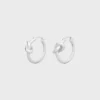 Knot Small Hoops in Brass with Rhodium Finish Knot Small Hoops in Brass with Rhodium Finish