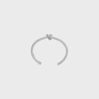 Knot Sparkle Cuff in Strass and Brass with Rhodium Finish