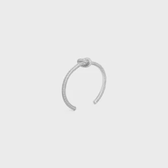 Knot Sparkle Cuff in Strass and Brass with Rhodium Finish