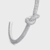 Knot Sparkle Cuff in Strass and Brass with Rhodium Finish Knot Sparkle Cuff in Strass and Brass with Rhodium Finish