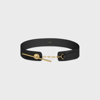 Large 50Mm Celine Disc Belt in Supple Natural Calfskin
