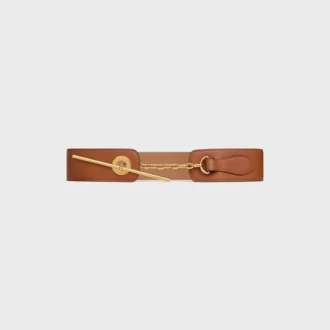 Large 50Mm Celine Disc Belt in Supple Natural Calfskin