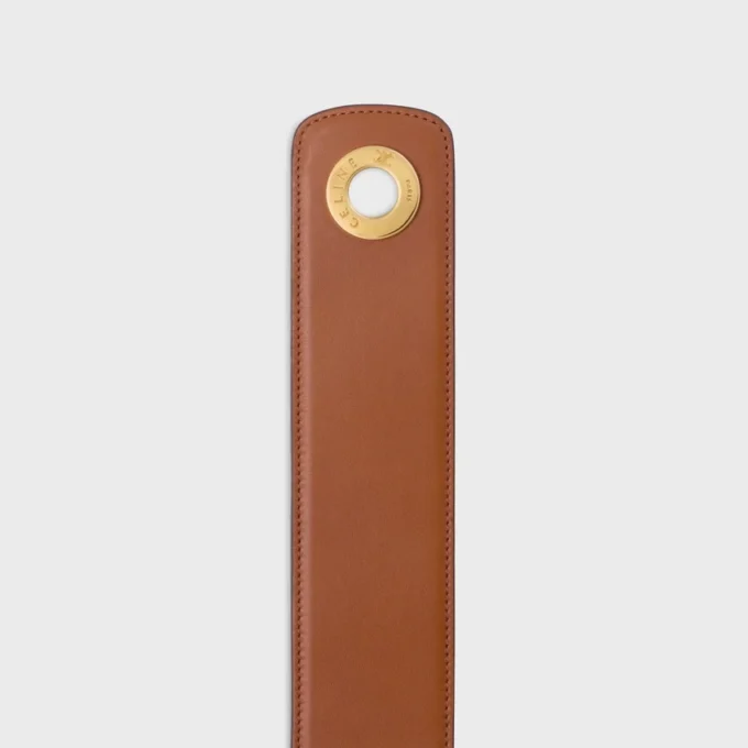 Large 50Mm Celine Disc Belt in Supple Natural Calfskin Large 50Mm Celine Disc Belt in Supple Natural Calfskin