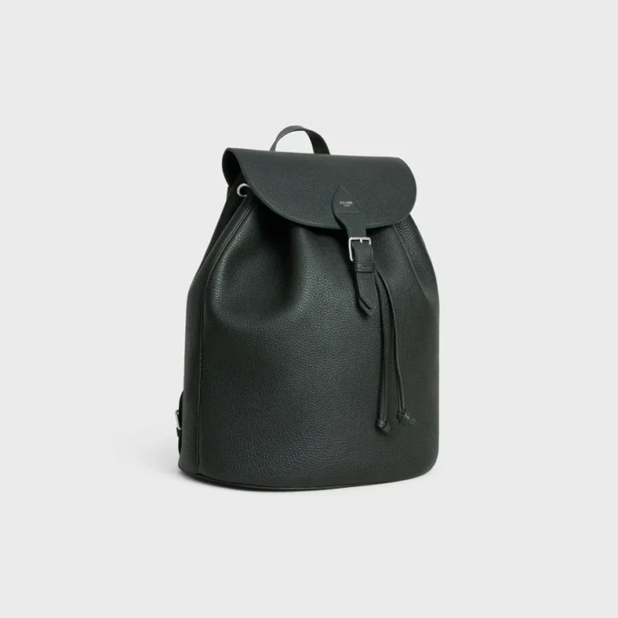 Large Backpack Folco in Grained Calfskin Large Backpack Folco in Grained Calfskin