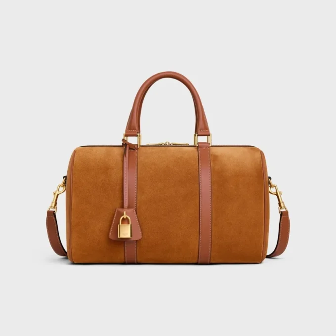 Large Boston in Suede Calfskin Large Boston in Suede Calfskin