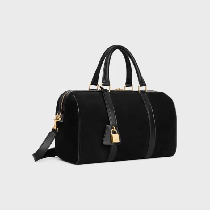 Large Boston in Suede Calfskin Large Boston in Suede Calfskin