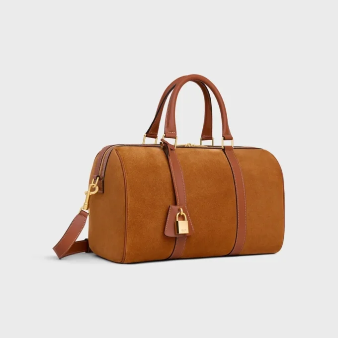 Large Boston in Suede Calfskin Large Boston in Suede Calfskin