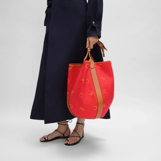 Large Drop Bucket Bag in Jacquard C Sulky Textile Large Drop Bucket Bag in Jacquard C Sulky Textile
