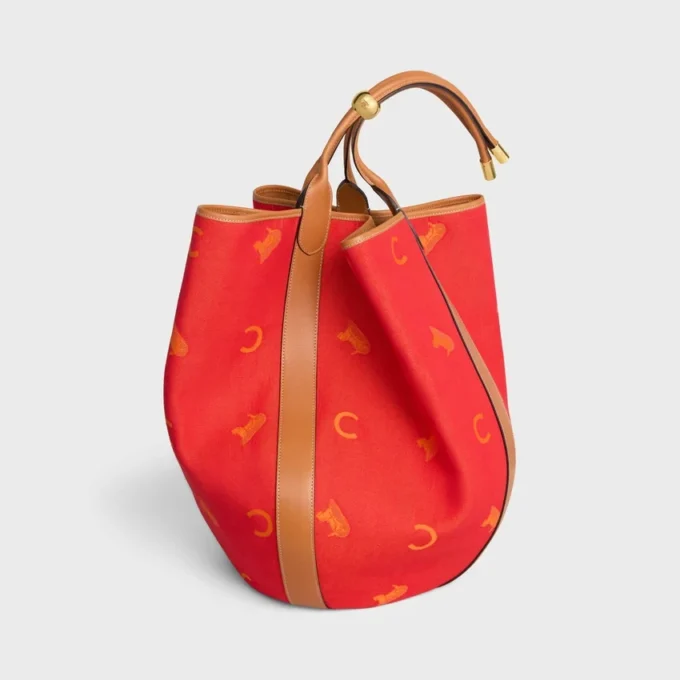 Large Drop Bucket Bag in Jacquard C Sulky Textile Large Drop Bucket Bag in Jacquard C Sulky Textile