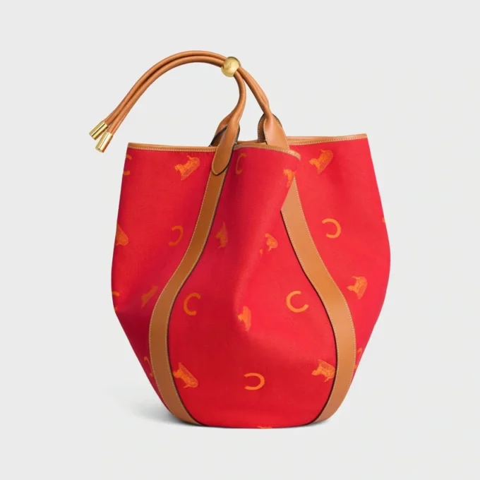Large Drop Bucket Bag in Jacquard C Sulky Textile Large Drop Bucket Bag in Jacquard C Sulky Textile