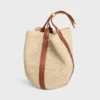 Large Drop Bucket Bag in Raffia and Calfskin Large Drop Bucket Bag in Raffia and Calfskin