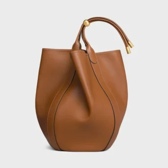 Large Drop Bucket Bag in Supple Smooth Calfskin
