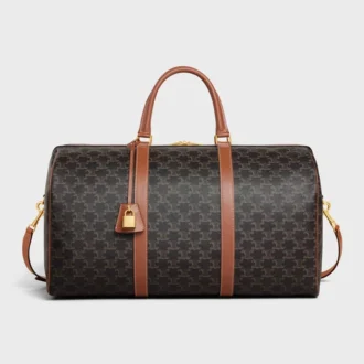 Large Travel Bag in Triomphe Canvas and Calfskin
