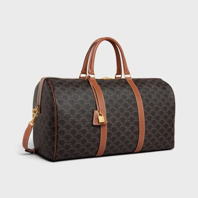 Large Travel Bag in Triomphe Canvas and Calfskin Large Travel Bag in Triomphe Canvas and Calfskin