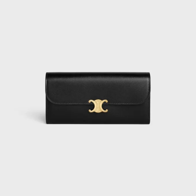 Large Wallet Triomphe in Shiny Calfskin Large Wallet Triomphe in Shiny Calfskin