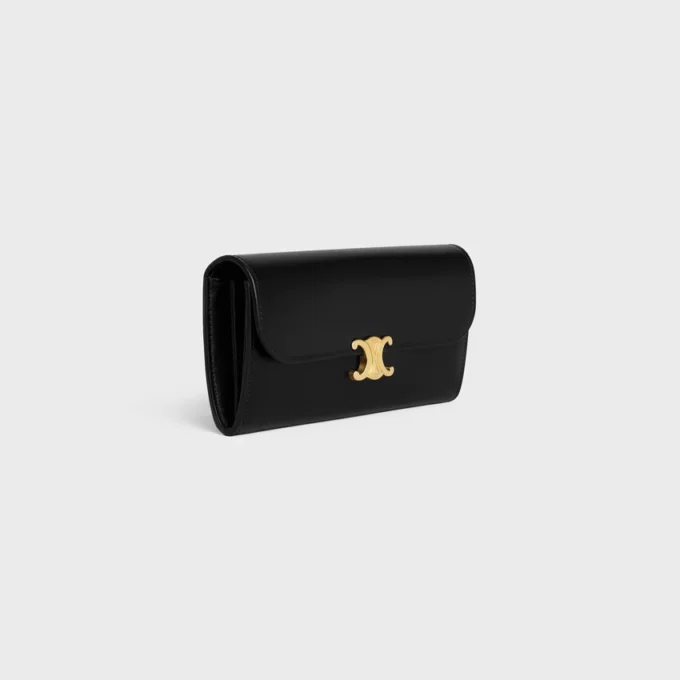 Large Wallet Triomphe in Shiny Calfskin Large Wallet Triomphe in Shiny Calfskin