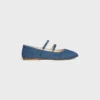 Les Ballerines Celine Double Strap in Denim Les Ballerines Celine Double Strap in Denim