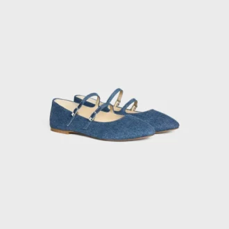 Les Ballerines Celine Double Strap in Denim