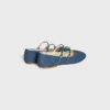 Les Ballerines Celine Double Strap in Denim Les Ballerines Celine Double Strap in Denim