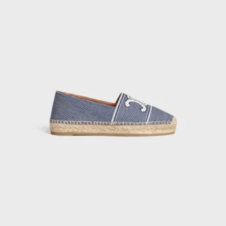 Les Espadrilles Celine in Striped Textile with Triomphe