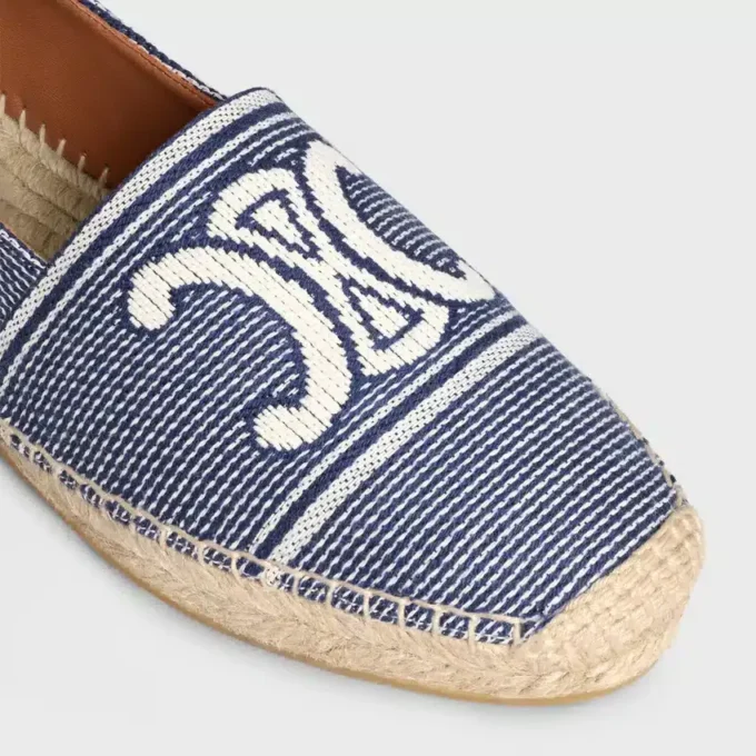 Les Espadrilles Celine in Striped Textile with Triomphe Les Espadrilles Celine in Striped Textile with Triomphe