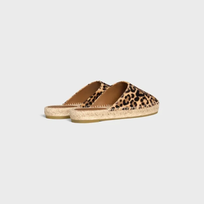 Les Espadrilles Celine Mule in Leopard Printed Hairy Calfskin Les Espadrilles Celine Mule in Leopard Printed Hairy Calfskin