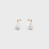 Les Perles Celine Baroque Earrings in Brass with Gold Finish and Cultured Pearls Les Perles Celine Baroque Earrings in Brass with Gold Finish and Cultured Pearls
