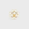 Les Perles Celine Brooch in Strass, Resin Pearls, Brass with Gold Finish and Steel Les Perles Celine Brooch in Strass, Resin Pearls, Brass with Gold Finish and Steel