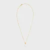 Les Perles Celine Necklace in Resin Pearl and Brass with Gold Finish