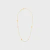 Les Perles Celine Necklace in Strass, Resin Pearls and Brass with Gold Finish