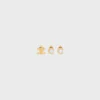 Les Perles Celine Set of 3 Studs in Resin Pearls and Brass with Gold Finish Les Perles Celine Set of 3 Studs in Resin Pearls and Brass with Gold Finish