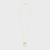 Les Pierres Celine Necklace in Rock Crystal and Brass with Gold Finish