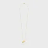 Les Pierres Celine Necklace in Rock Crystal and Brass with Gold Finish