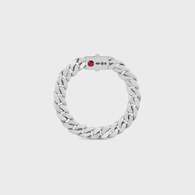 Les Poincons Celine Bracelet in Sterling Silver and Garnet Les Poincons Celine Bracelet in Sterling Silver and Garnet