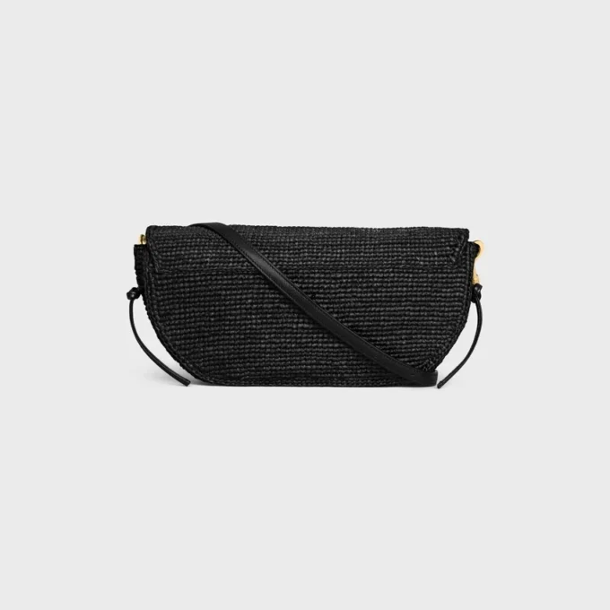 Little Halfmoon Soft Triomphe in Raffia and Lambskin Little Halfmoon Soft Triomphe in Raffia and Lambskin