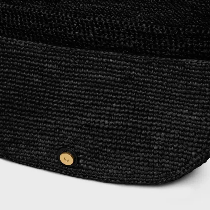 Little Halfmoon Soft Triomphe in Raffia and Lambskin Little Halfmoon Soft Triomphe in Raffia and Lambskin