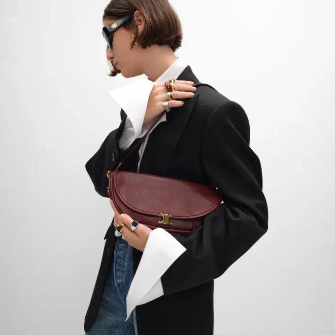 Little Halfmoon Soft Triomphe in Supple Shiny Lambskin Little Halfmoon Soft Triomphe in Supple Shiny Lambskin