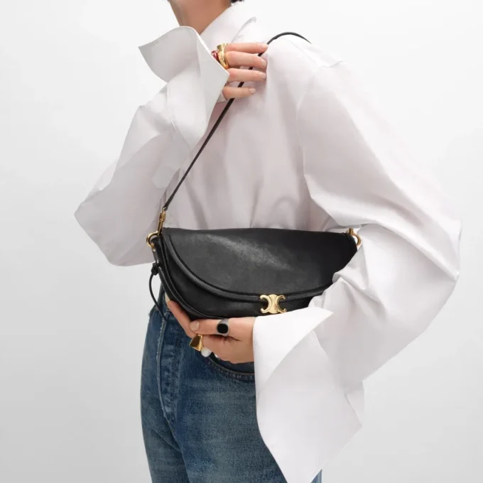 Little Halfmoon Soft Triomphe in Supple Shiny Lambskin Little Halfmoon Soft Triomphe in Supple Shiny Lambskin