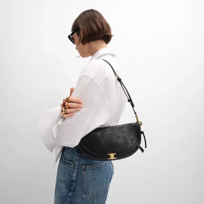 Little Halfmoon Soft Triomphe in Supple Shiny Lambskin Little Halfmoon Soft Triomphe in Supple Shiny Lambskin