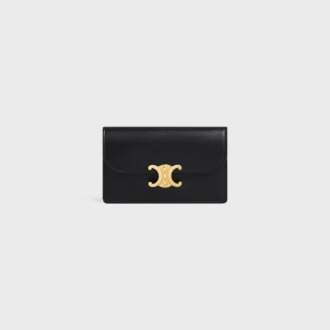 Long Card Holder with Flap Triomphe in Shiny Calfskin Long Card Holder with Flap Triomphe in Shiny Calfskin