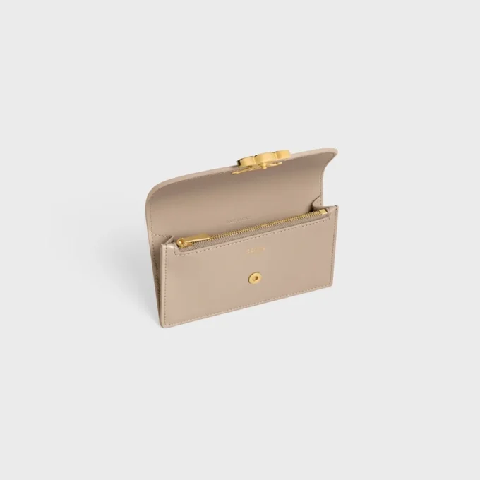 Long Card Holder with Flap Triomphe in Shiny Calfskin Long Card Holder with Flap Triomphe in Shiny Calfskin