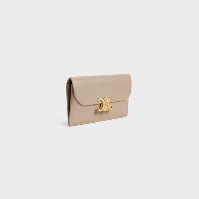 Long Card Holder with Flap Triomphe in Shiny Calfskin Long Card Holder with Flap Triomphe in Shiny Calfskin