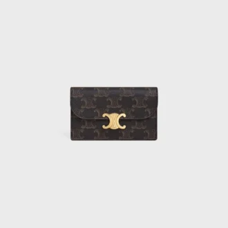 Long Card Holder with Flap Triomphe  in Triomphe Canvas