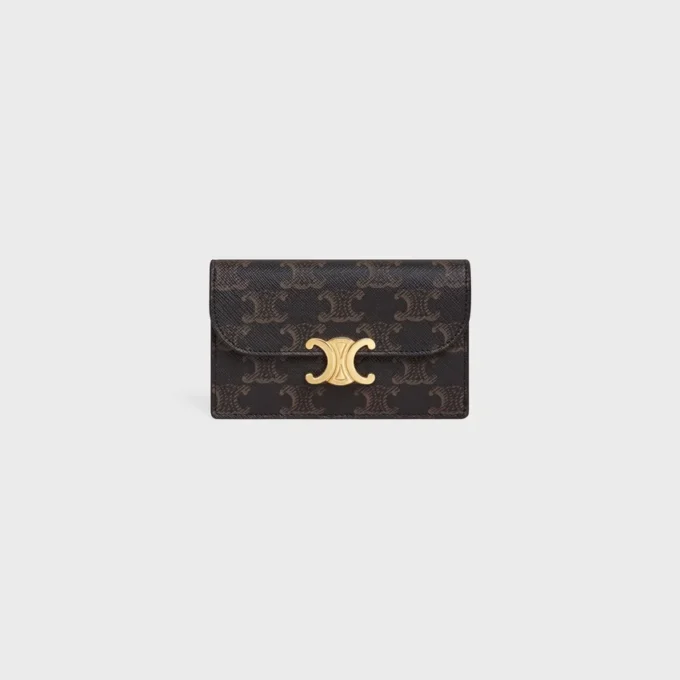 Long Card Holder with Flap Triomphe in Triomphe Canvas Long Card Holder with Flap Triomphe in Triomphe Canvas