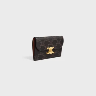 Long Card Holder with Flap Triomphe  in Triomphe Canvas